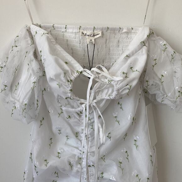 For Love & Lemons X REVOLVE Sand Dollar Mini Dress in White Size: XS - Picture 4 of 9